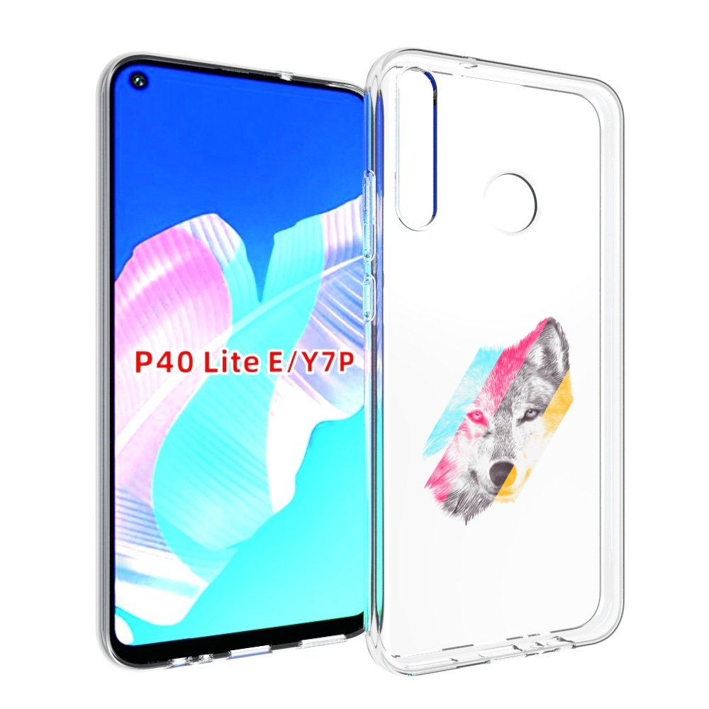 

Чехол бампер MyPads волк градиент для Huawei P40 Lite E., Прозрачный, Tocco