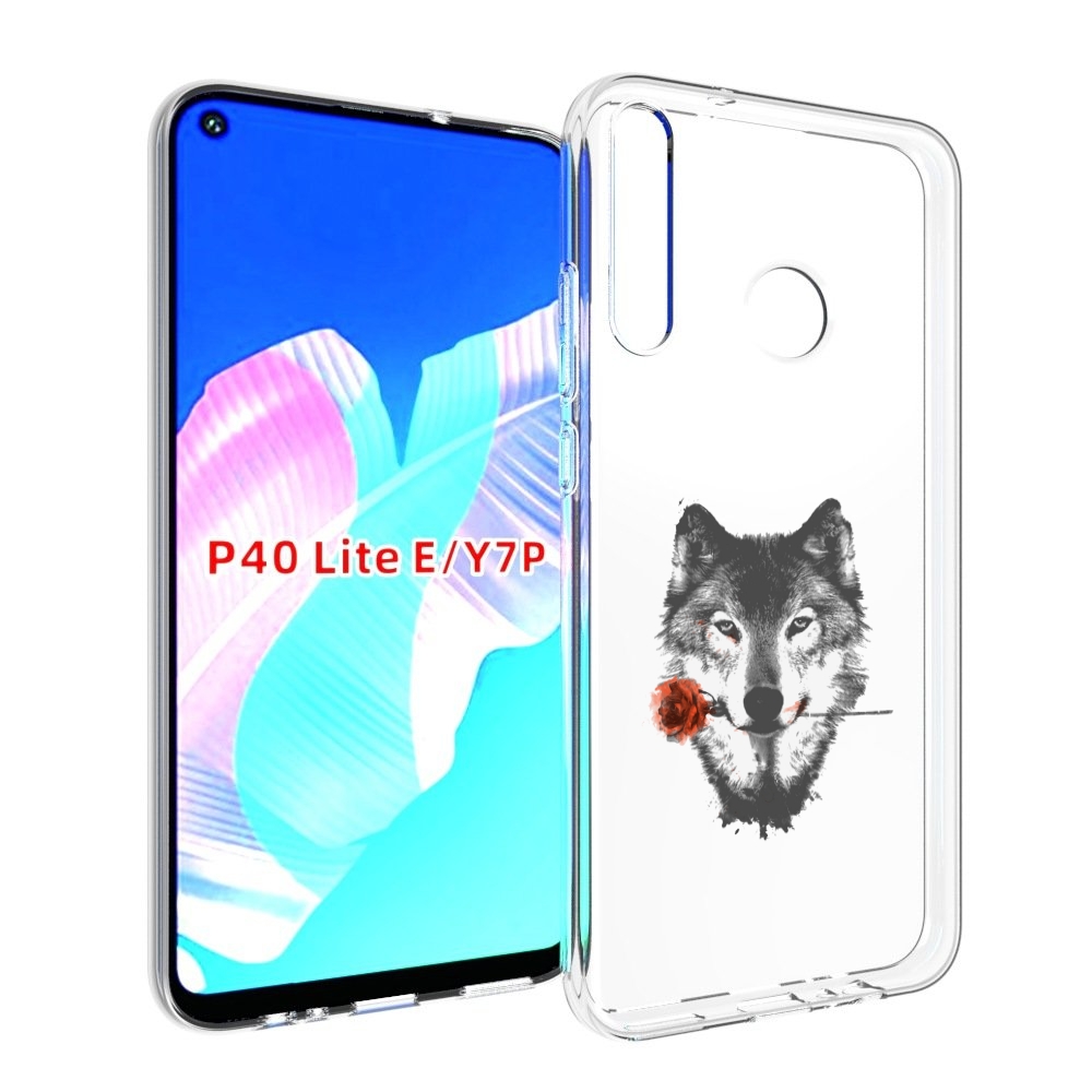 

Чехол бампер MyPads волк с розой для Huawei P40 Lite E., Прозрачный, Tocco