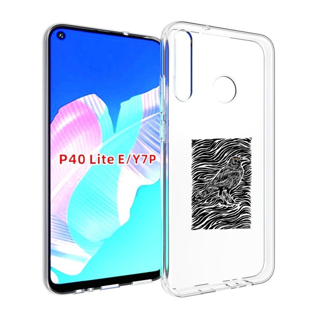 

Чехол бампер MyPads ворон в абстракции для Huawei P40 Lite E., Прозрачный, Tocco