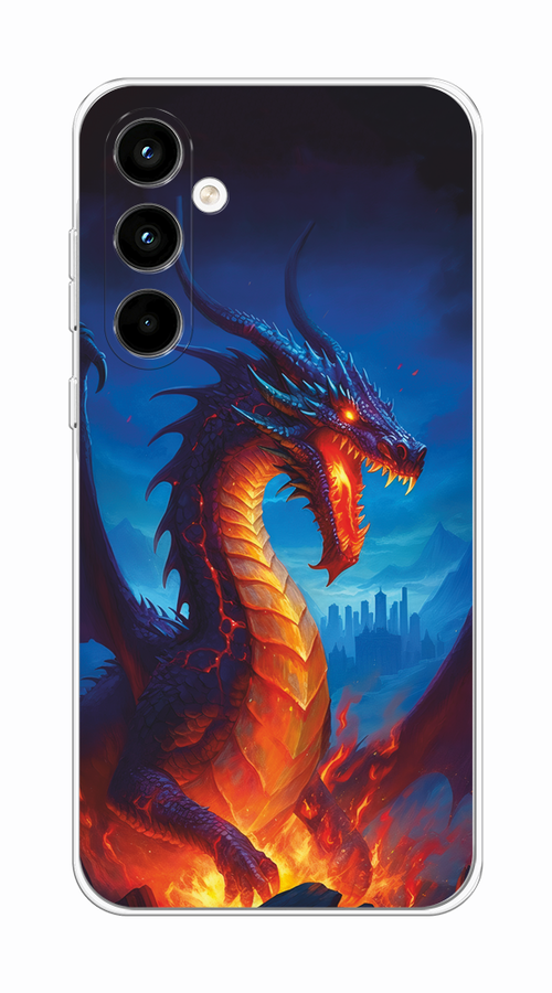 

Чехол на Samsung Galaxy A35 5G "Дракон над лавой", Оранжевый;коричневый;синий, 2109350-1