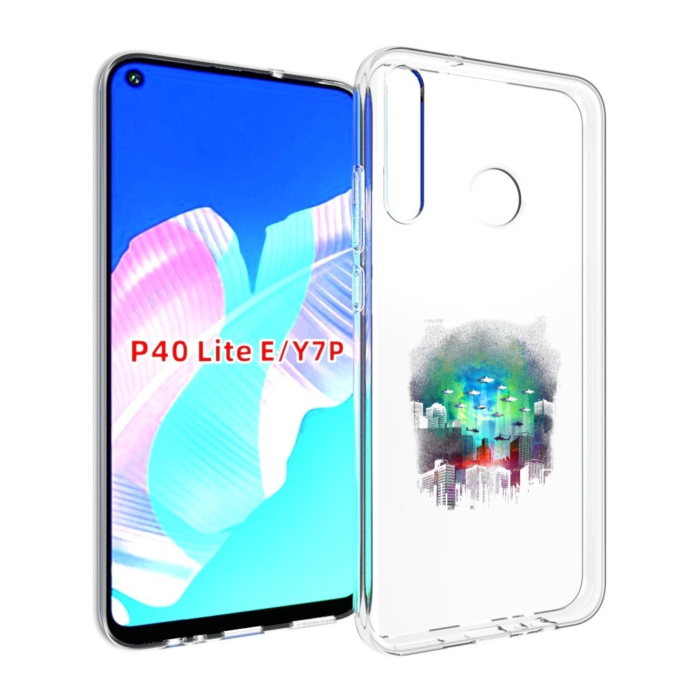 

Чехол бампер MyPads город в свечении для Huawei P40 Lite E., Прозрачный, Tocco