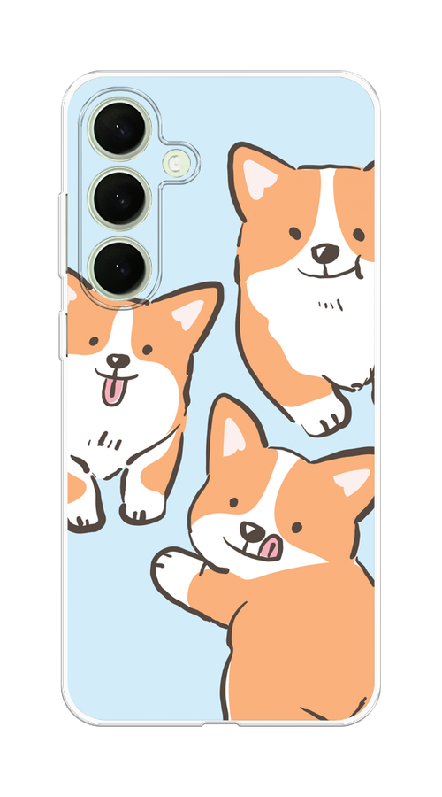 

Чехол на Samsung Galaxy S25 Plus "Милые корги", Бежевый;голубой;коричневый, 2110450-1