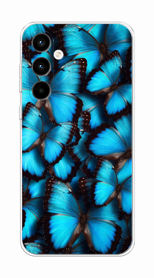 

Чехол на Samsung Galaxy A35 5G "Тропическая бабочка 2", Голубой;черный, 2109350-1