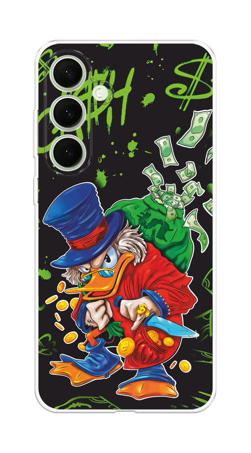 

Чехол на Samsung Galaxy S25 Plus "Скрудж Макдак с мешком денег", Красный;синий;зеленый;черный, 2110450-1