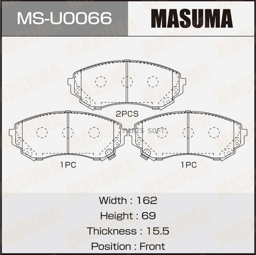 

Тормозные колодки MASUMA передние дисковые MSU0066