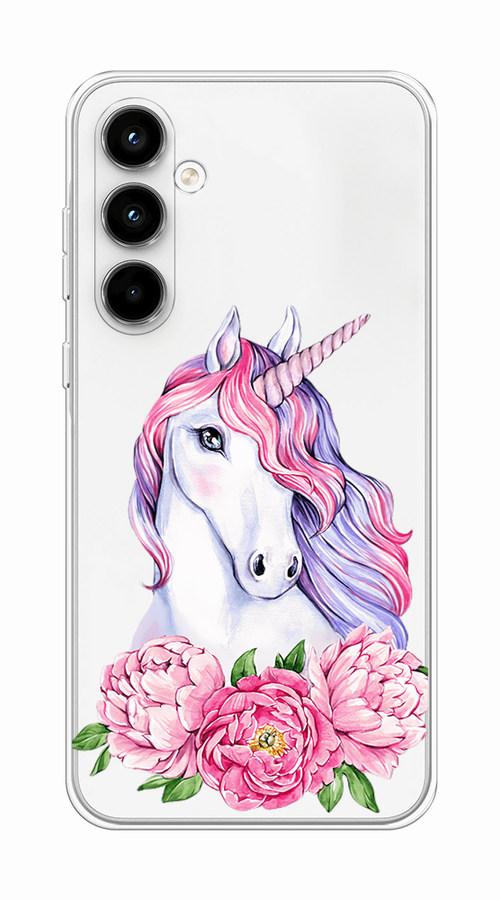 

Чехол на Samsung Galaxy A35 5G "Единорог с пионами", Розовый;белый;зеленый, 2109350-1