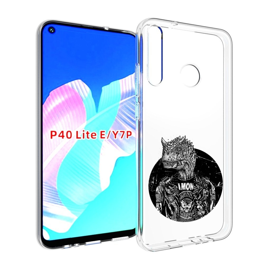 

Чехол бампер MyPads динозавр в куртке для Huawei P40 Lite E., Прозрачный, Tocco