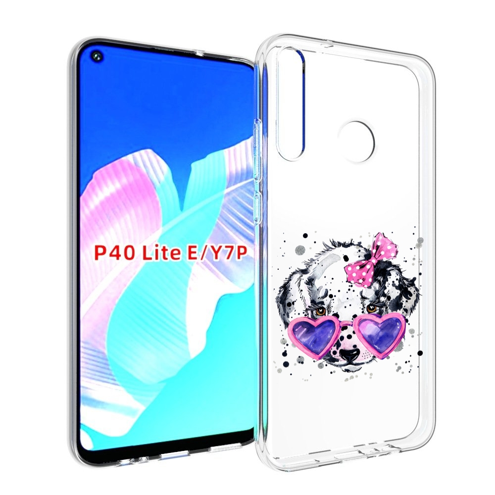 

Чехол бампер MyPads долматинец в очках для Huawei P40 Lite E., Прозрачный, Tocco