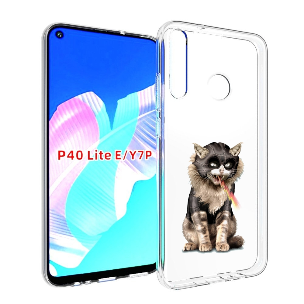 

Чехол бампер MyPads дьяволский кот для Huawei P40 Lite E., Прозрачный, Tocco