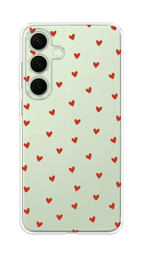 

Чехол на Samsung Galaxy S25 Plus "Red hearts", Красный;прозрачный, 2110450-1