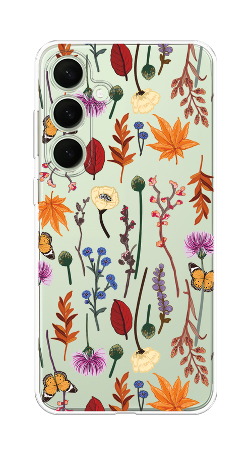 

Чехол на Samsung Galaxy S25 Plus "Orange Purple flowers", Оранжевый;красный;розовый;желтый;прозрачный, 2110450-1