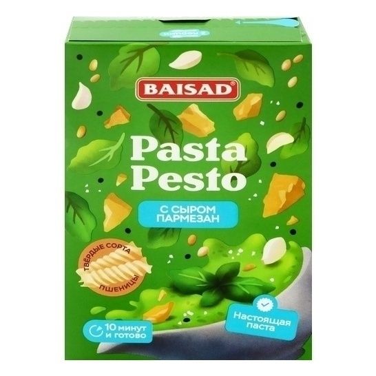 

Макаронные изделия Baisad Pasta Pesto спираль с сырным соусом и пряными травами песто 270г