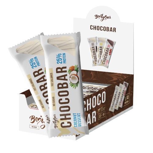 фото Протеиновый батончик глазированный bootybar chocobar "кокосовый крем" (30 штук по 40 гр)