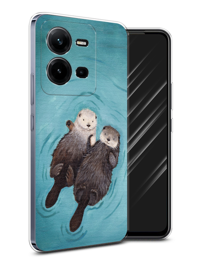 

Чехол Awog на Vivo V25 / Виво V25 "Парочка бобров", Голубой, ok