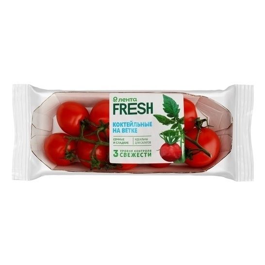 Помидоры на ветке Лента Fresh красные в картонной коробке 450 г 250₽