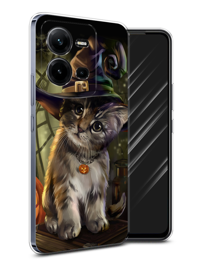 

Чехол Awog на Vivo V25 / Виво V25 "Кот на Хэллоуин", Зеленый;серый, ok