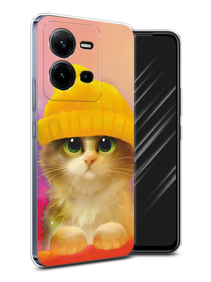 

Чехол Awog на Vivo V25 / Виво V25 "Котенок в желтой шапке", Желтый, ok