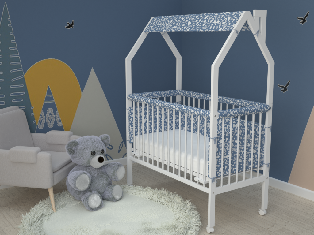 Кровать для новорожденных Little Snail домик Simply Тайга синяя эмаль аэрозольная kudo универсальная алкидная глянцевая синяя 520 мл ku 1011
