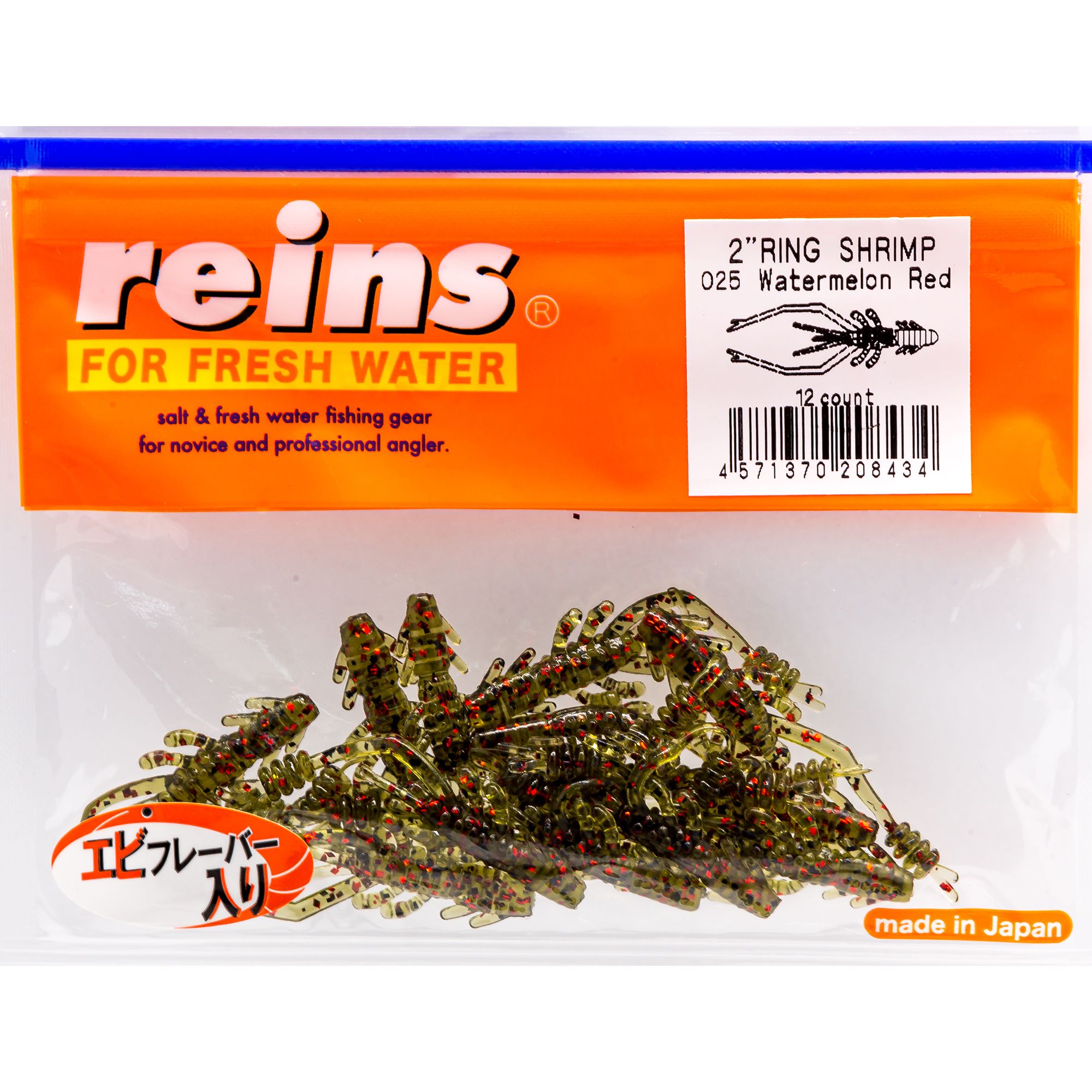 

Силиконовая приманка Reins Ring Shrimp 50 мм цвет 025 Watermelon Red 12 шт, Ring Shrimp