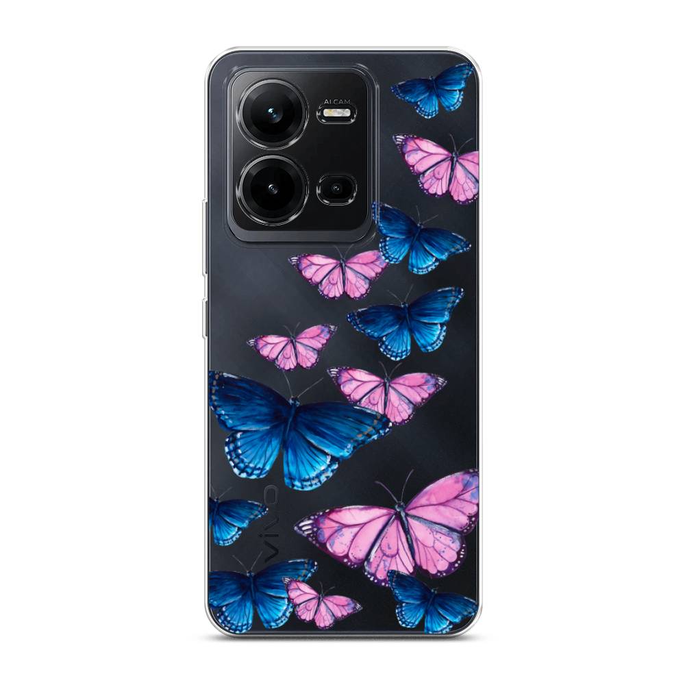 

Чехол Awog на Vivo V25 / Виво V25 "Полет бабочек", Синий;черный;розовый, ok