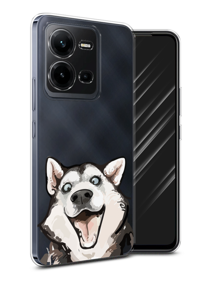 

Чехол Awog на Vivo V25 / Виво V25 "Радостный хаски", Белый;голубой;черный, ok