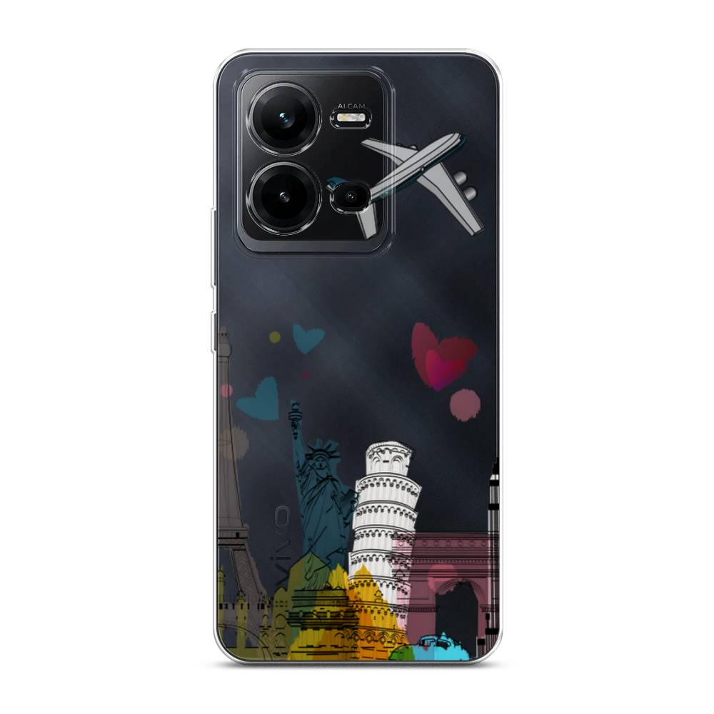 

Чехол Awog на Vivo V25 / Виво V25 "Самолет путешествий", Желтый, ok