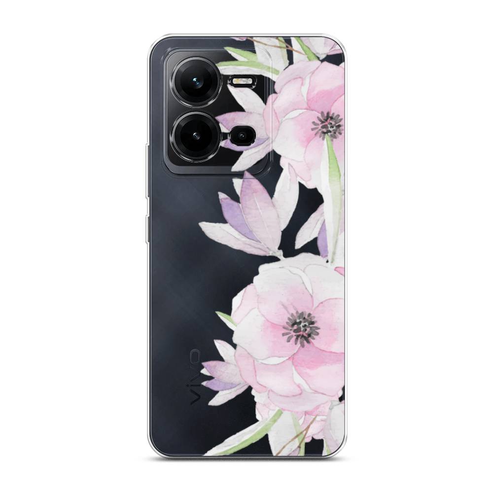 

Чехол Awog на Vivo V25 / Виво V25 "Нежные анемоны", Розовый;черный;фиолетовый, ok