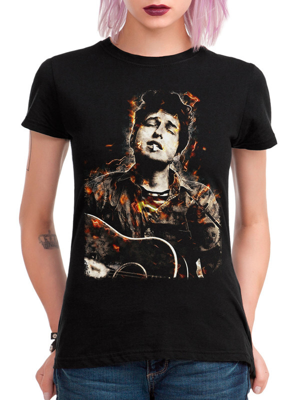 

Футболка женская Dream Shirts Боб Дилан - Bob Dylan черная L, Боб Дилан - Bob Dylan