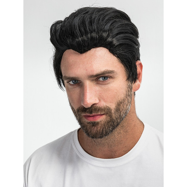Парик мужской Wig-Parik черный короткий волосы назад парик мужской wig parik коричневый короткий кудрявый