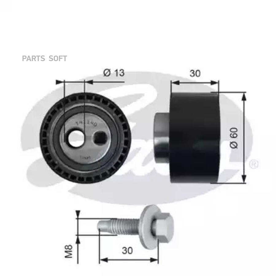 

GATES Ролик натяжителя ремня GATES T41140