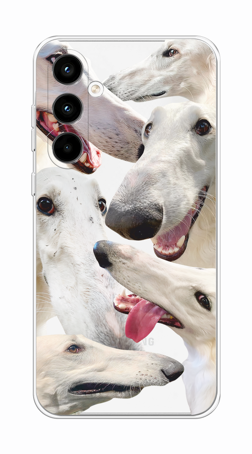 

Чехол на Samsung Galaxy A35 5G "Собака с длинным носом", Белый;бежевый;розовый, 2109350-1