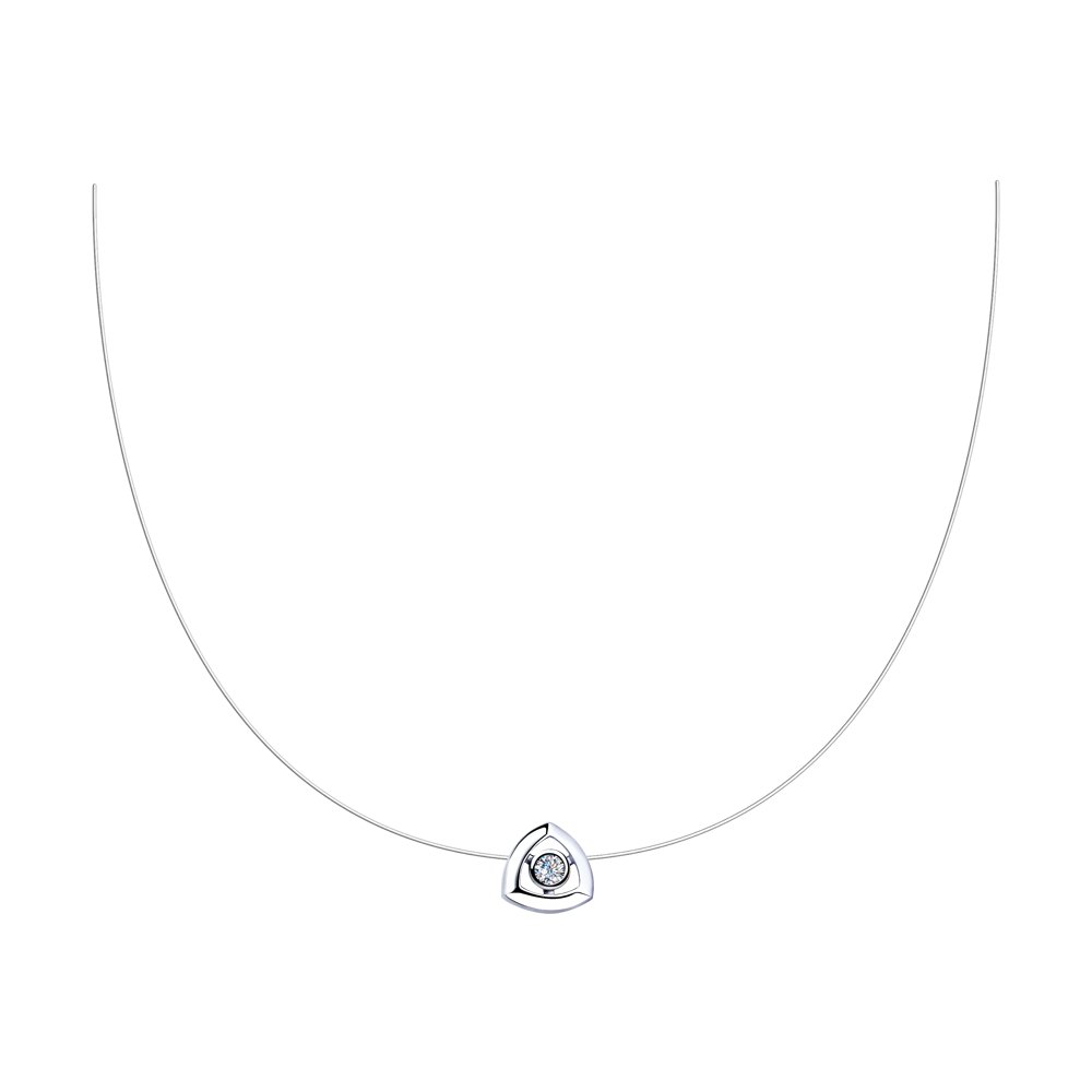 

Колье из серебра 45 см SOKOLOV 94070274, фианит, 94070274