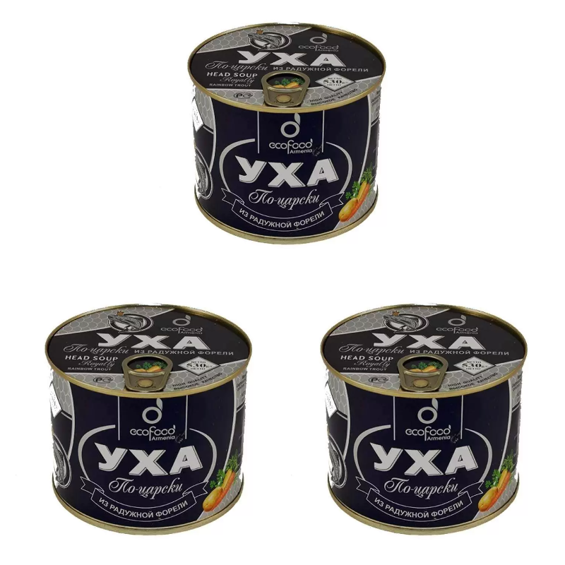 

Уха Ecofood из радужной форели по-царски, 530 г х 3 шт, Уха из радужной форели по-царски
