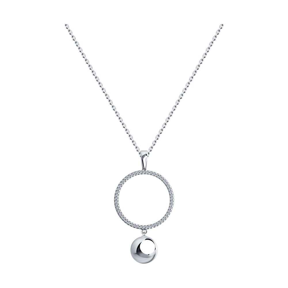 

Колье из серебра с фианитом 45 см см SOKOLOV 94070289, 94070289