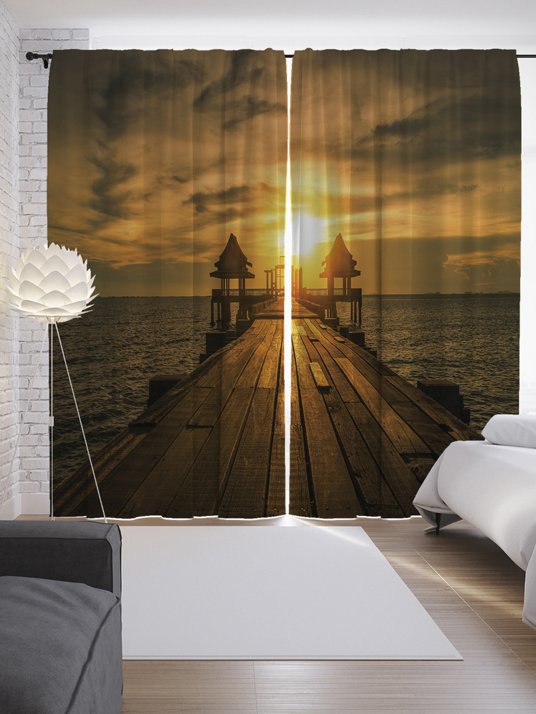 

Шторы JoyArty с фотопечатью "Морской храм" из сатена, 290х265 см, Морской храм