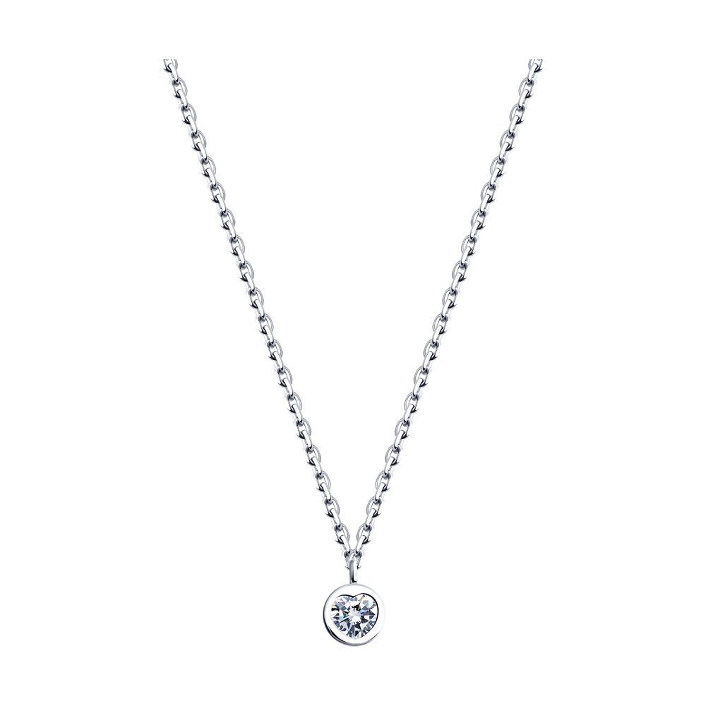 

Колье из серебра 55 см SOKOLOV 94070053, фианит, 94070053