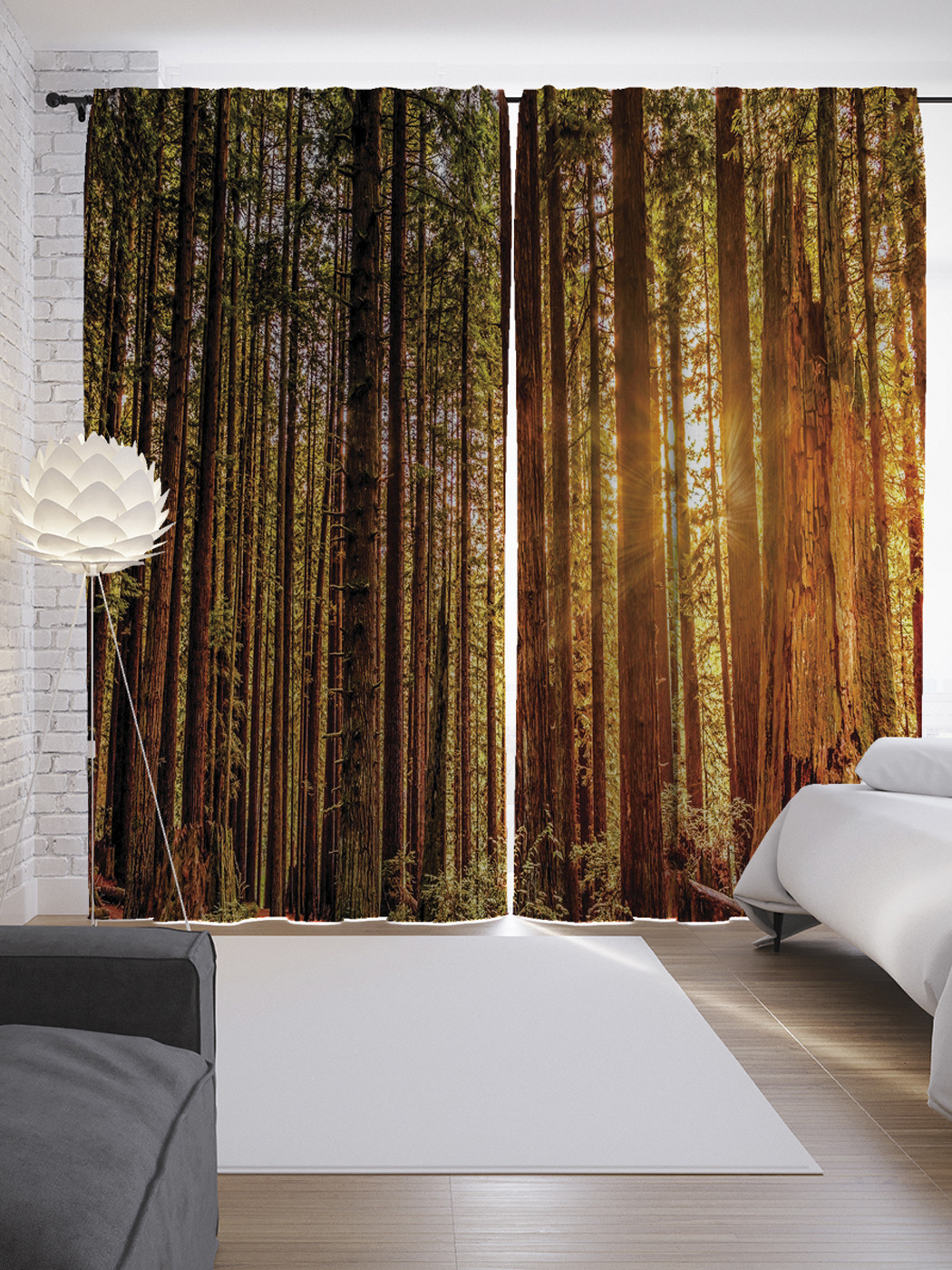 

Шторы JoyArty с фотопечатью "Лучи солнца" из сатена, 290х265 см, Лучи солнца