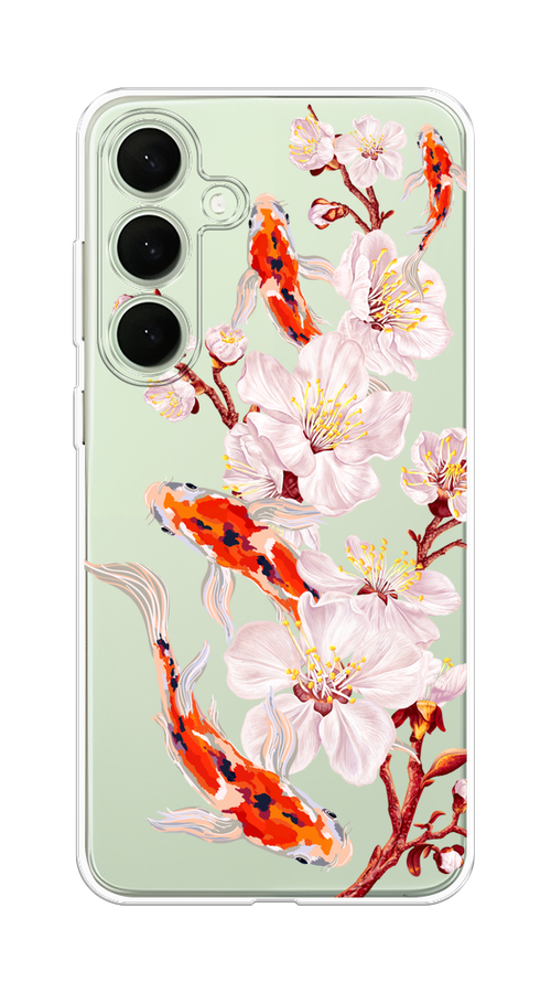 

Чехол на Samsung Galaxy S25 Plus "Карпы и сакура", Оранжевый;розовый;бежевый;прозрачный, 2110450-1