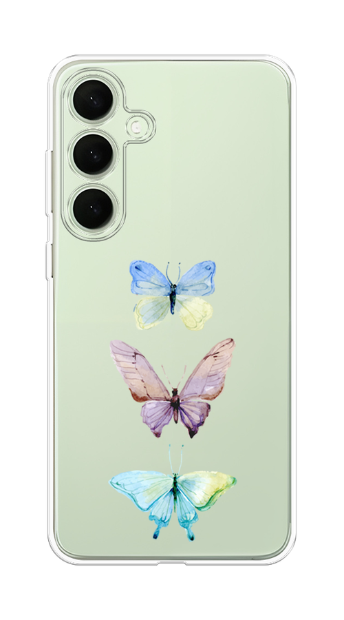 

Чехол на Samsung Galaxy S25 Plus "Акварельные бабочки", Бирюзовый;розовый, 2110450-1