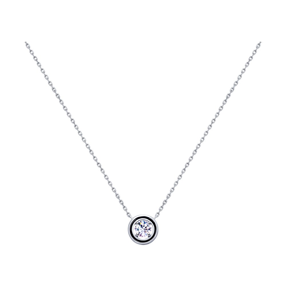 

Колье из серебра 55 см SOKOLOV 94070140, фианит/эмаль, 94070140
