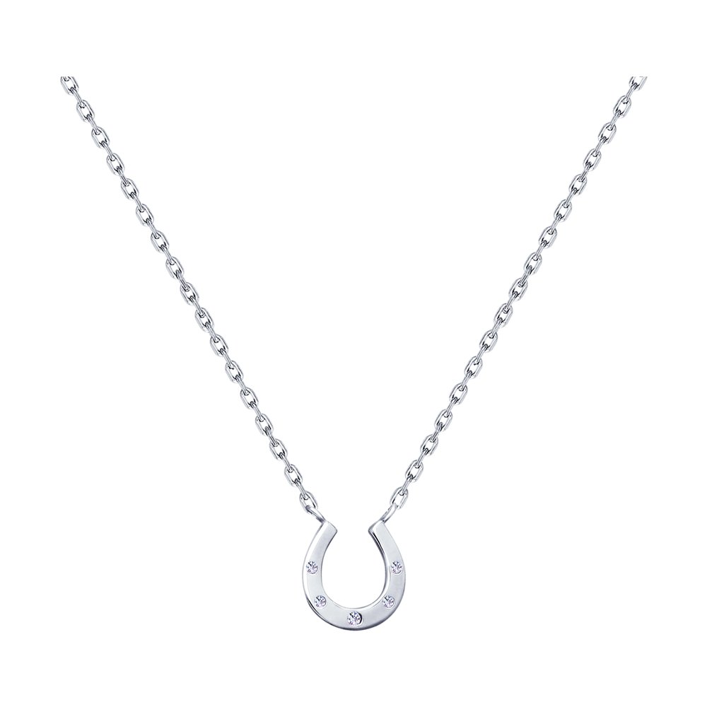 

Колье из серебра 40 см SOKOLOV 94070189, фианит, 94070189