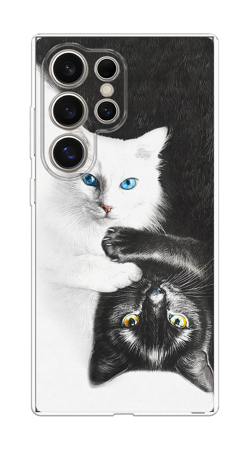 

Чехол на Samsung Galaxy S25 Ultra "Коты Инь-Янь", Черный;белый;голубой, 2110550-1