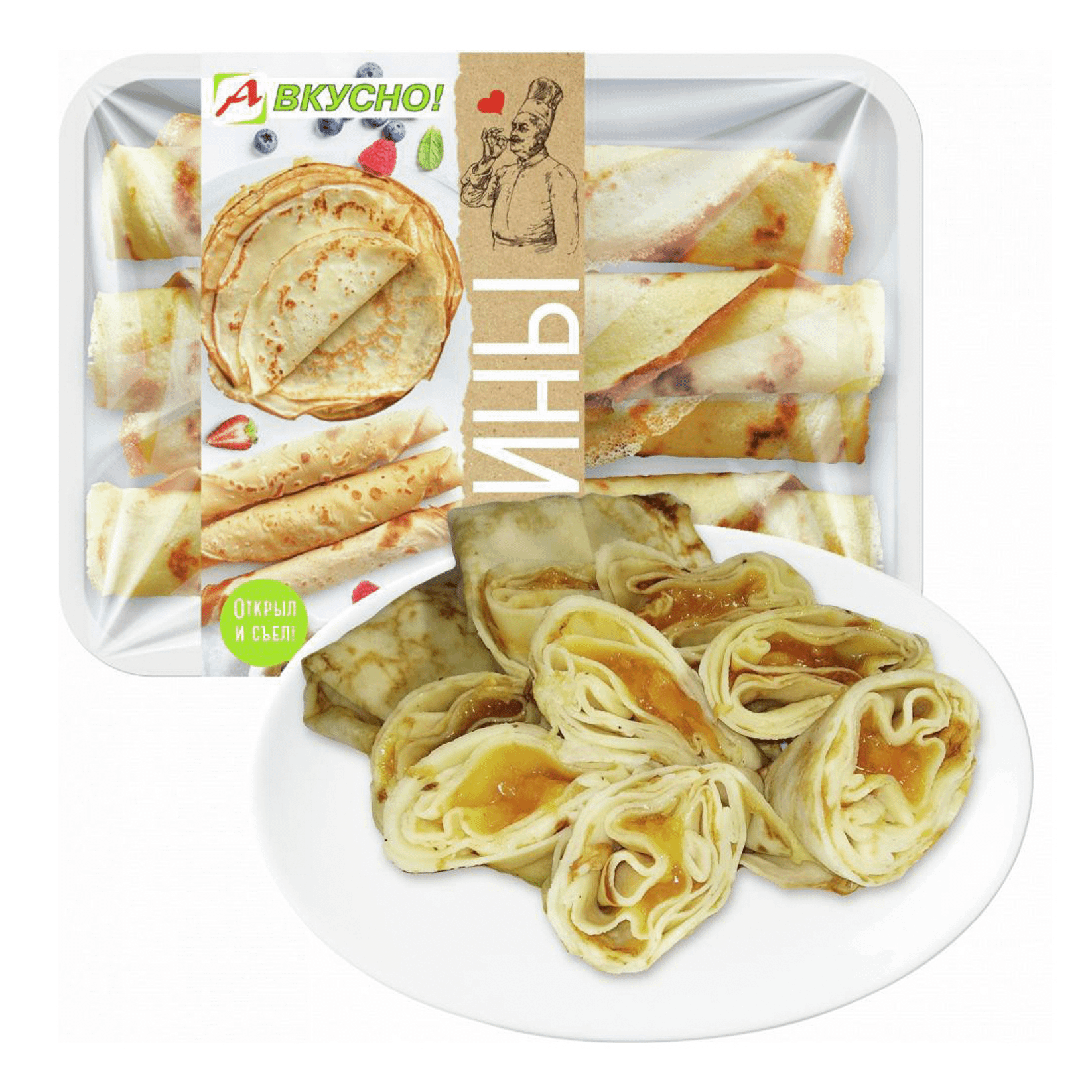 

Блинчики А вкусно с абрикосовым джемом 335 г