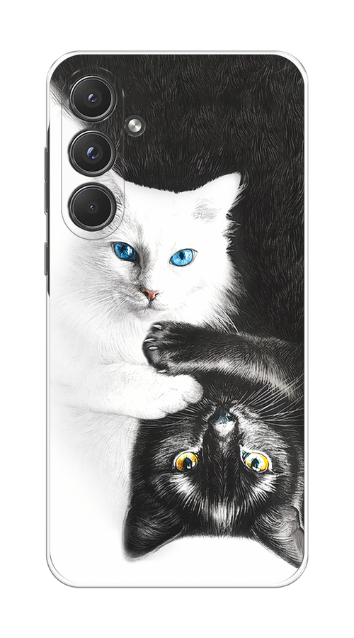 

Чехол на Samsung Galaxy A55 5G "Коты Инь-Янь", Черный;белый;голубой, 2109450-1