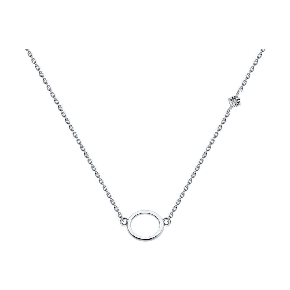 

Колье из серебра 45 см SOKOLOV 87070021, бриллиант, 87070021