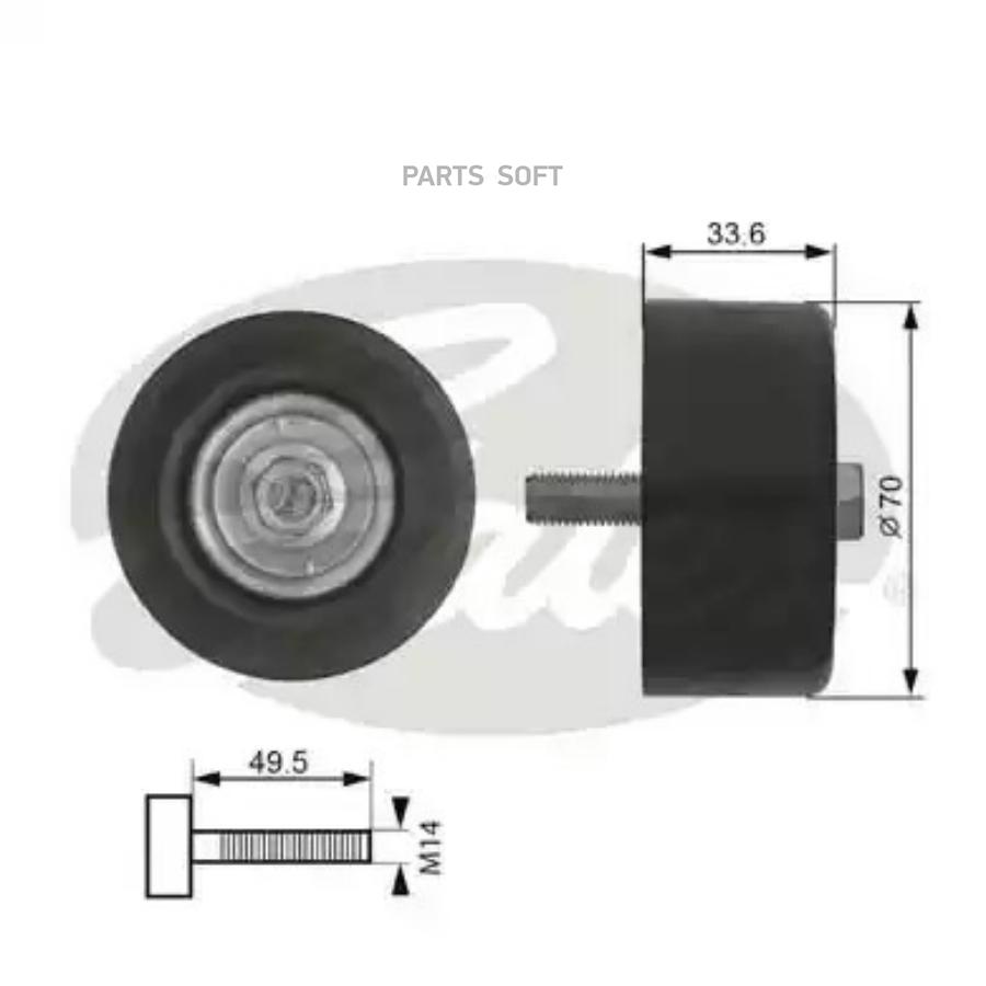 

GATES Ролик ремня приводного GATES T36174