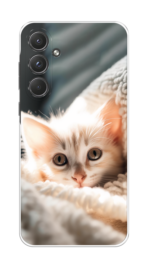

Чехол на Samsung Galaxy A55 5G "Белый шкодливый котенок", Серый;белый;бежевый;оранжевый, 2109450-1