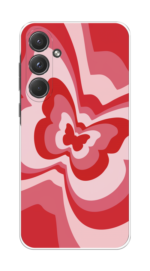 

Чехол на Samsung Galaxy A55 5G "Бабочка в стиле хиппи", Красный;розовый, 2109450-1