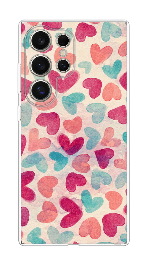 

Чехол на Samsung Galaxy S25 Ultra "Фон из сердечек 4", Розовый;голубой, 2110550-1