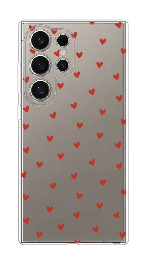 

Чехол на Samsung Galaxy S25 Ultra "Red hearts", Красный;прозрачный, 2110550-1